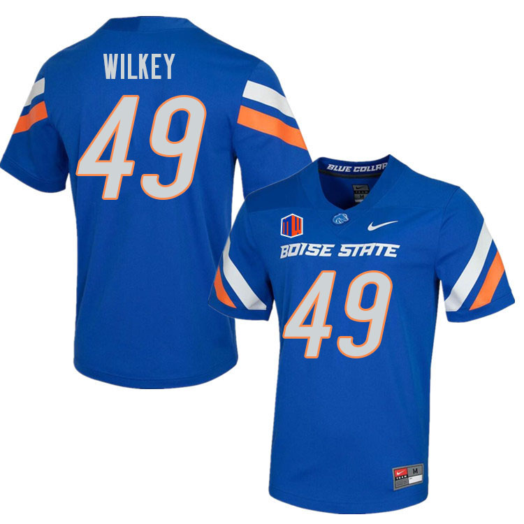 Men-Youth #49 Troy Wilkey Boise State Broncos College Football Jerseys Stitched Sale-Royal